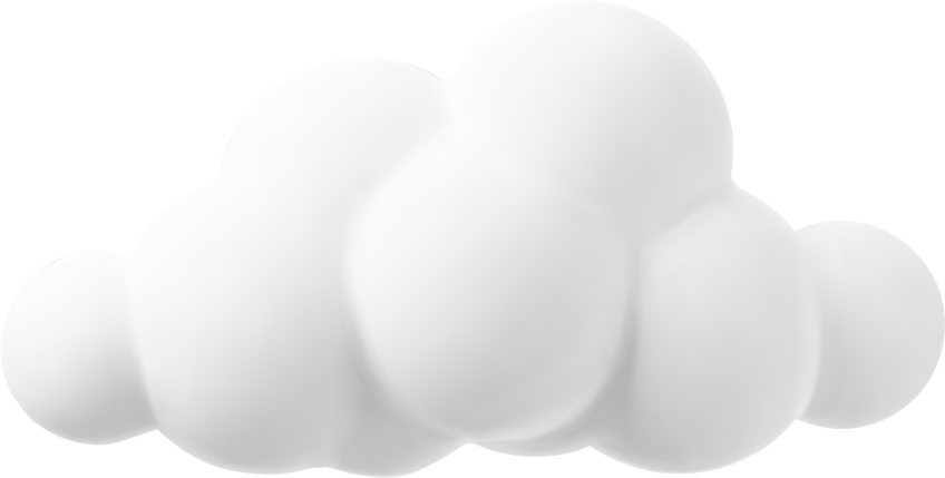 White 3D Cloud Illustration